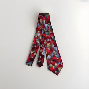 J Garcia Men's Silk Tie Collection‎ Fifty-two "Another Butterfly" Red Blue Gold